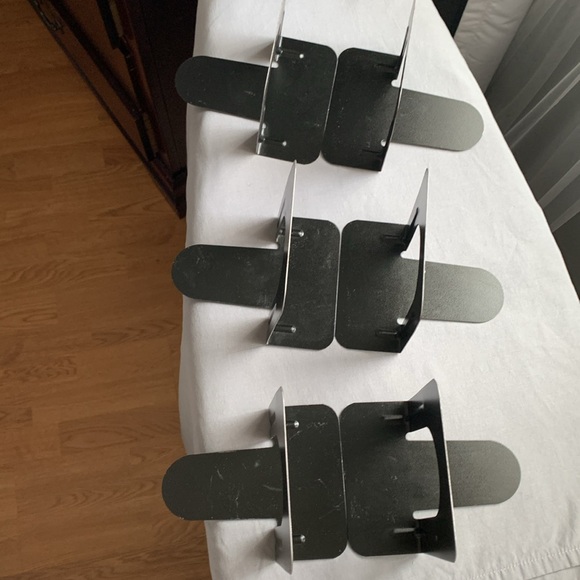 Metal black Bookends, 3 pairs/ 6 pcs - Picture 2 of 4